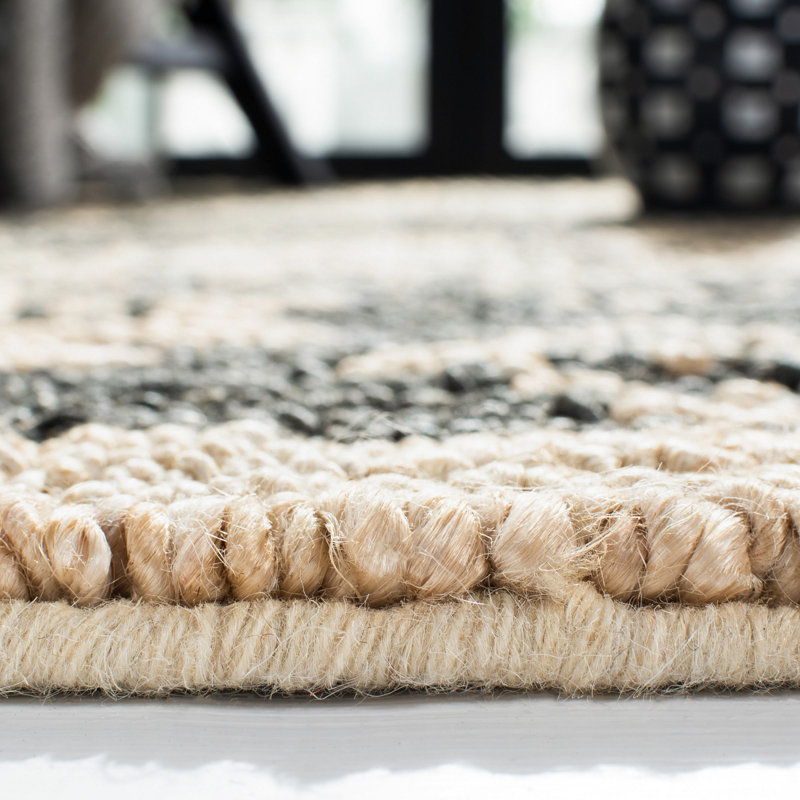 Hand-Knotted Gray Wool Geometric Runner Rug