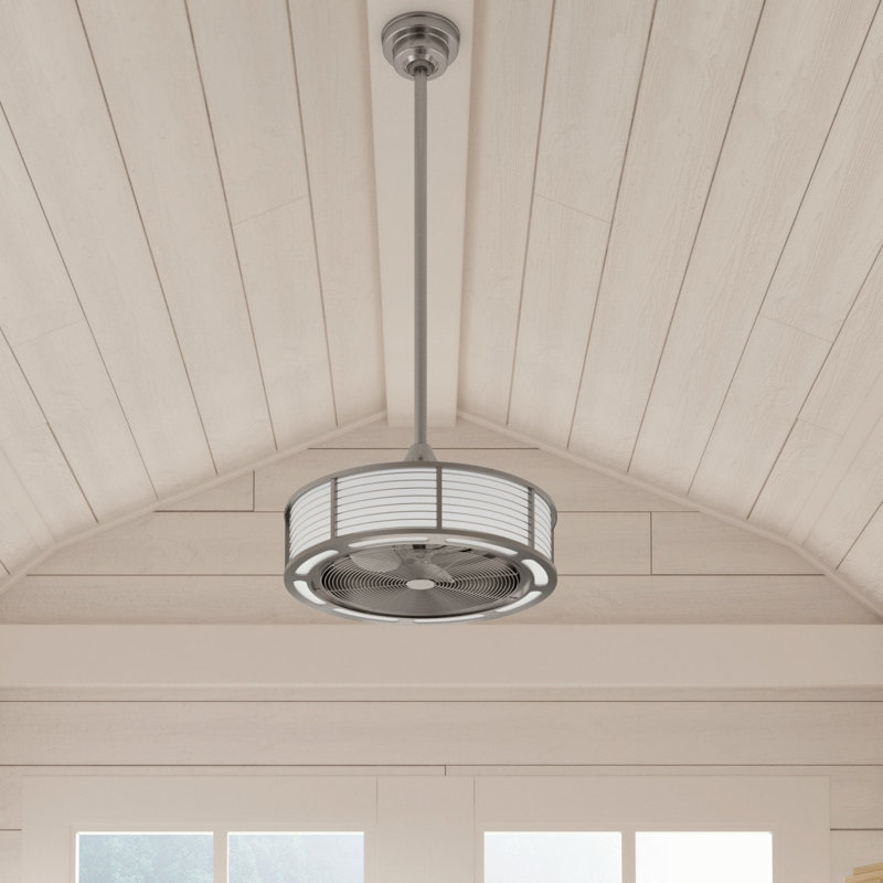 Tunley 22" Brushed Nickel LED Ceiling Fan with Wall Control