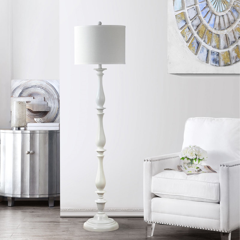 Bessie 62'' White Traditional Candlestick Floor Lamp