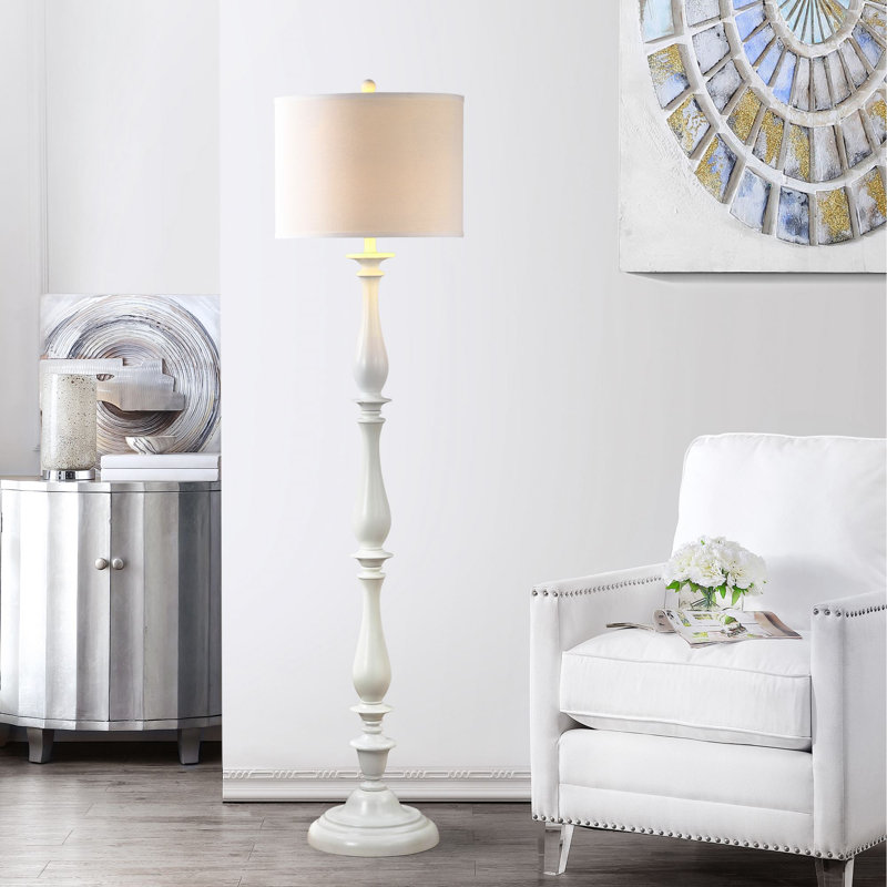 Bessie 62'' White Traditional Candlestick Floor Lamp