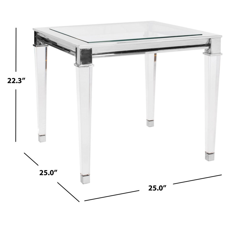 Charleston Square Silver Acrylic & Glass End Table