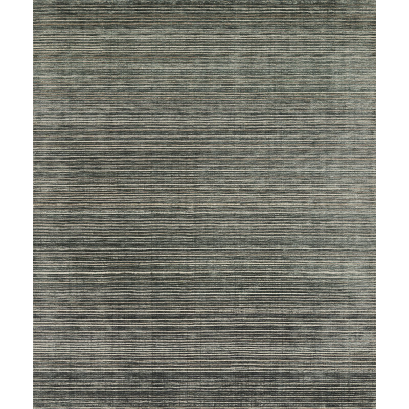 Lagoon Stripe Hand-Loomed Wool-Viscose Blend Rug - 7'9" x 9'9"