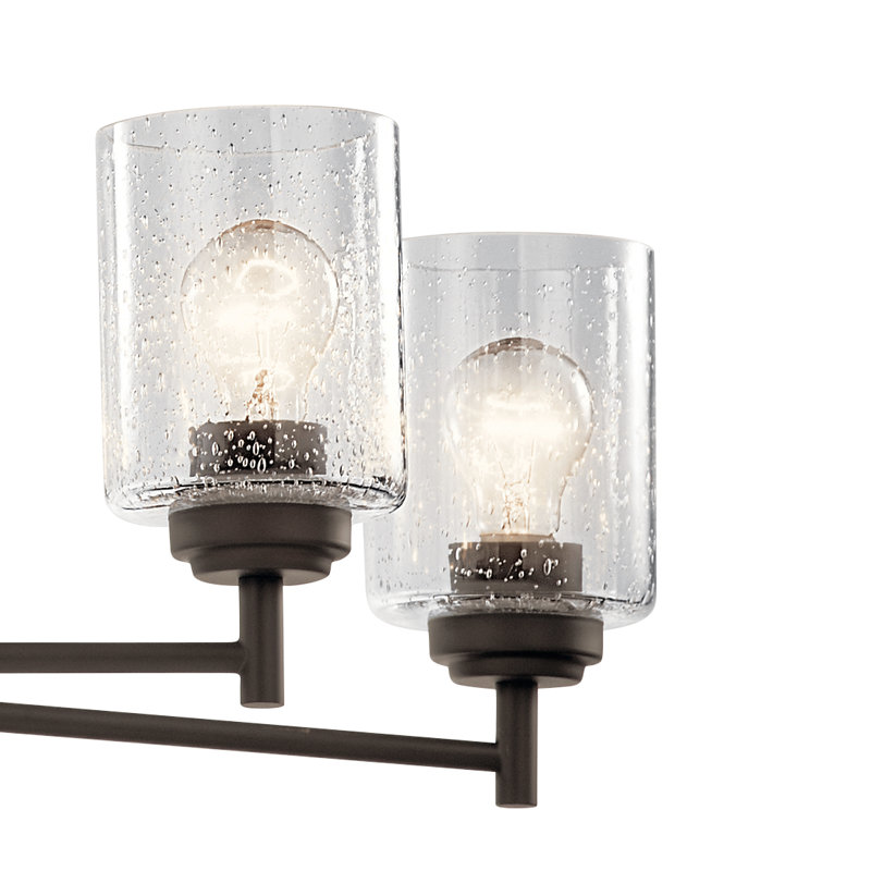 Winslow 8-Light Bronze Chandelier with Clear Seeded Glass Shades