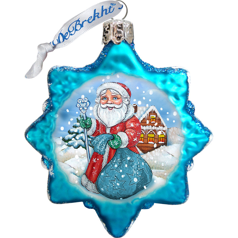 Handcrafted Traditional Glass Christmas Ornament Set of 3