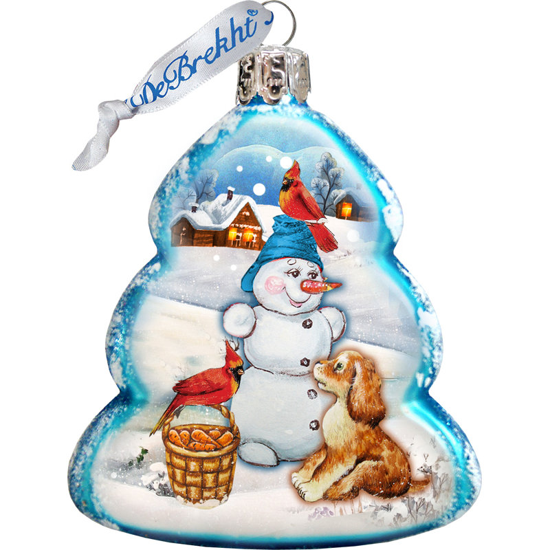 Handcrafted Traditional Glass Christmas Ornament Set of 3