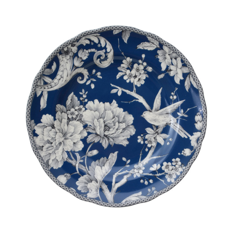 Adelaide Toile Porcelain 16-Piece Dinnerware Set in Dark Blue