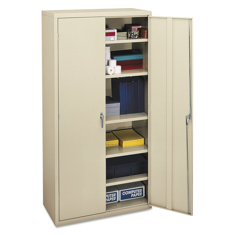 Putty 5-Shelf Lockable Office Cupboard with Chrome Handles