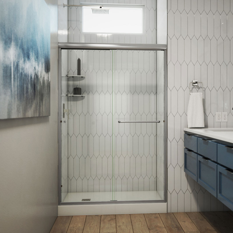 ESE 48" x 76" Brushed Nickel Frameless Bypass Shower Door