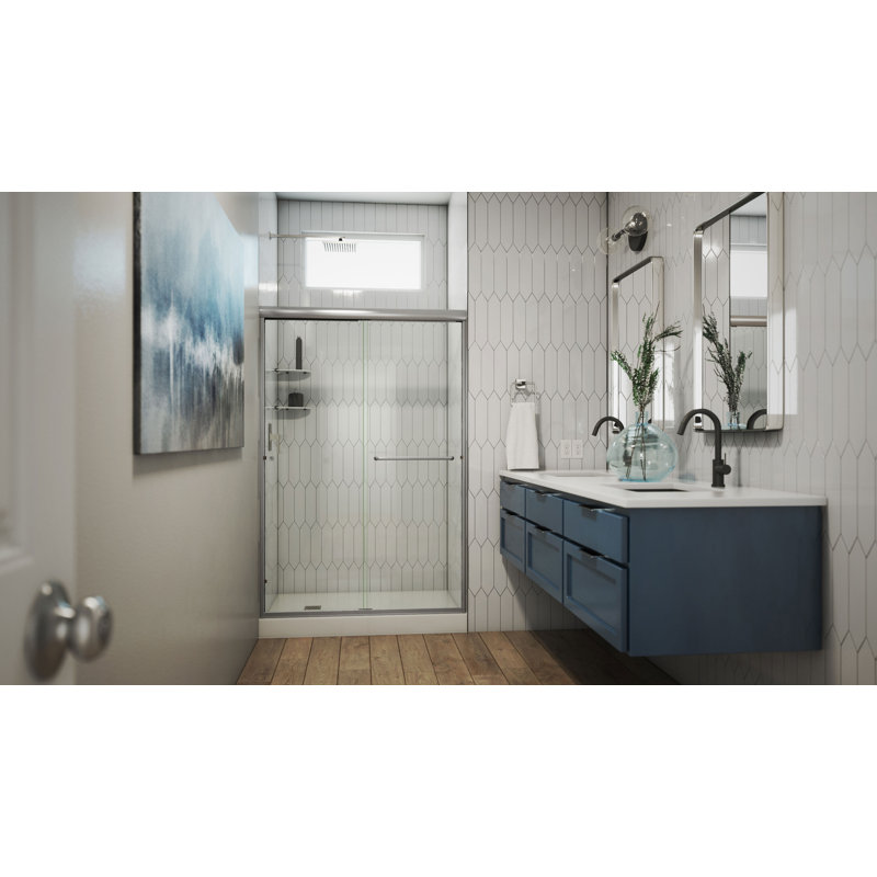ESE 48" x 76" Brushed Nickel Frameless Bypass Shower Door
