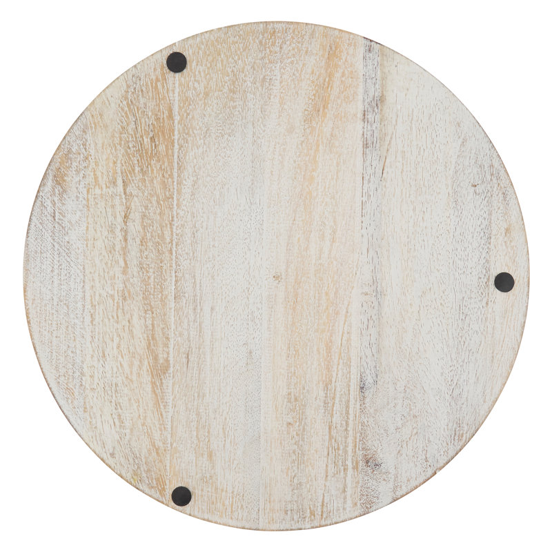 Light Brown Fluted Edge Wood Charger Plates Set of 4