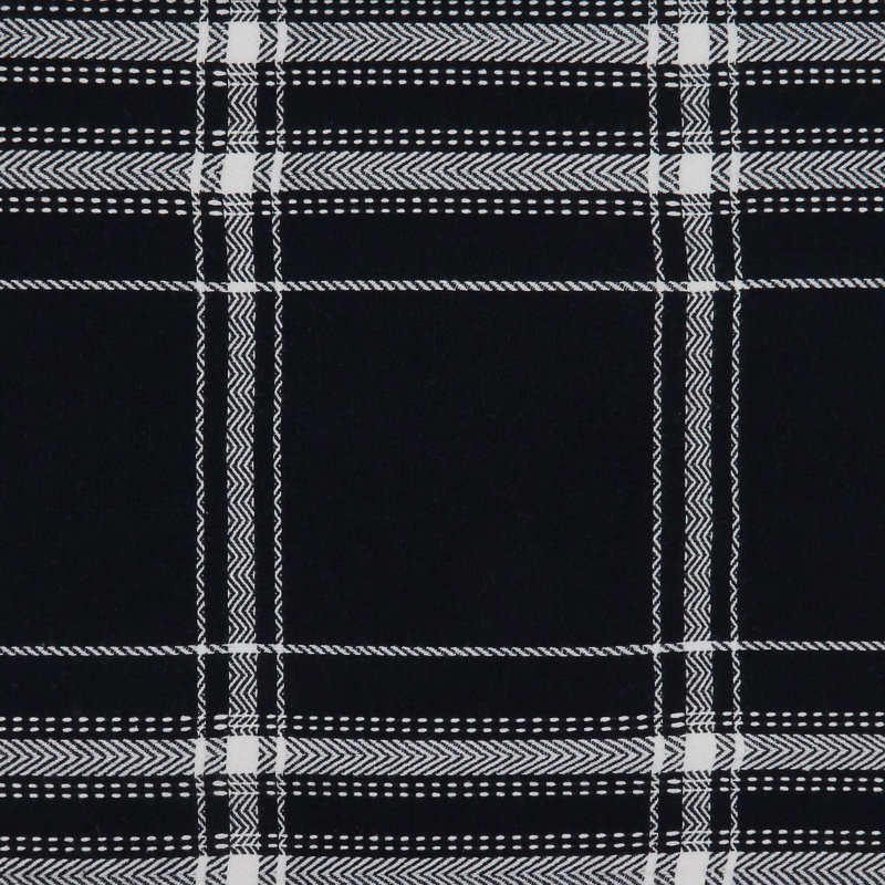 Black and White Cotton Plaid Rectangle Placemats, Set of 4