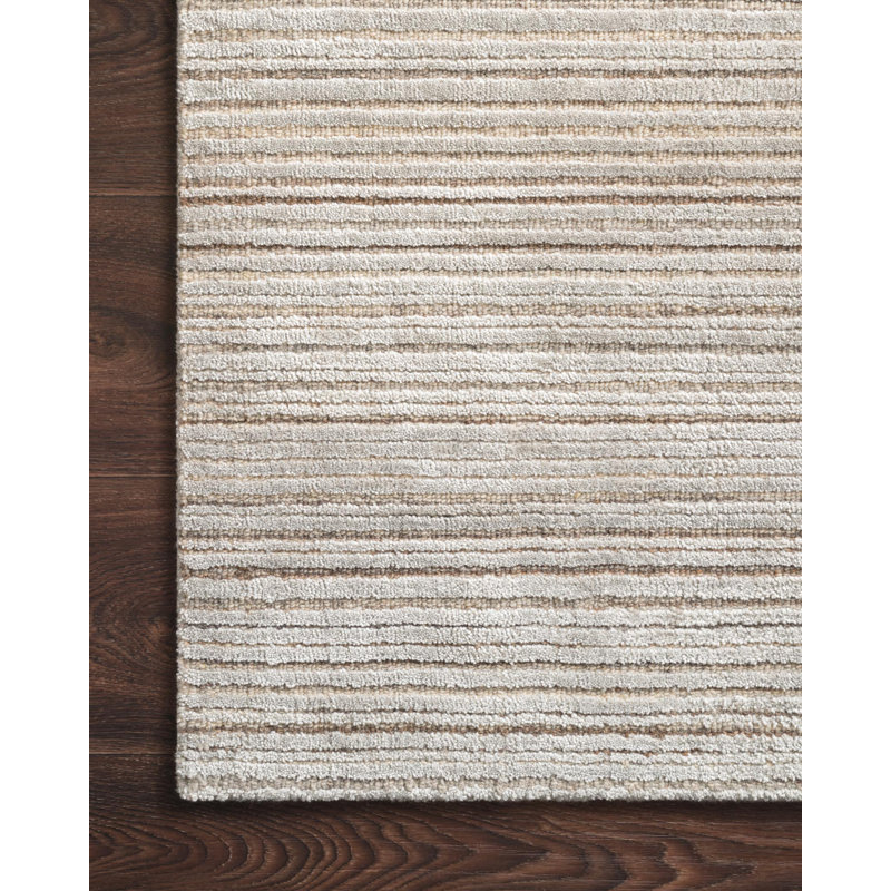 Sky Stripe Hand-Loomed Rectangular Wool-Blend Rug - 24" x 36"