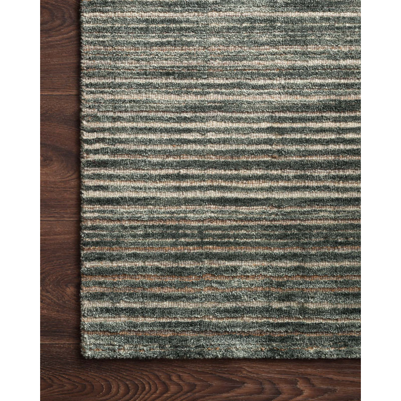 Lagoon Stripe Hand-Loomed Wool-Viscose Blend Rug - 7'9" x 9'9"