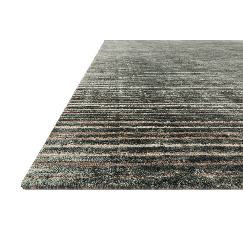 Lagoon Stripe Hand-Loomed Wool-Viscose Blend Rug - 7'9" x 9'9"