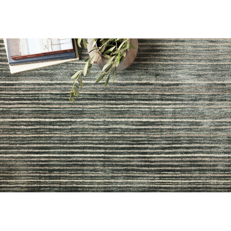 Lagoon Stripe Hand-Loomed Wool-Viscose Blend Rug - 7'9" x 9'9"