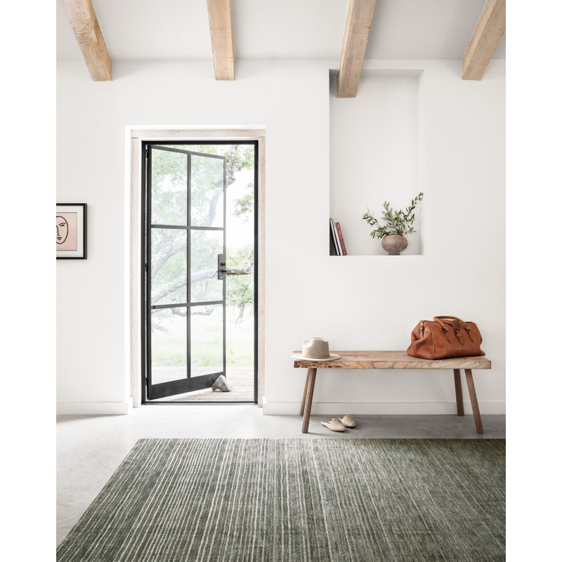Lagoon Stripe Hand-Loomed Wool-Viscose Blend Rug - 7'9" x 9'9"