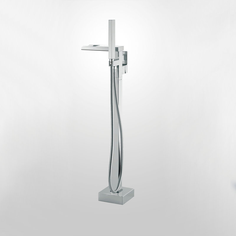 Infinity Chrome 1-Handle High-Arc Freestanding Tub Faucet with Hand Shower