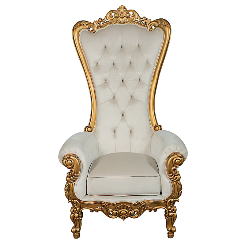 Regal Baroque Velvet and Mahogany Handcrafted Accent Chair