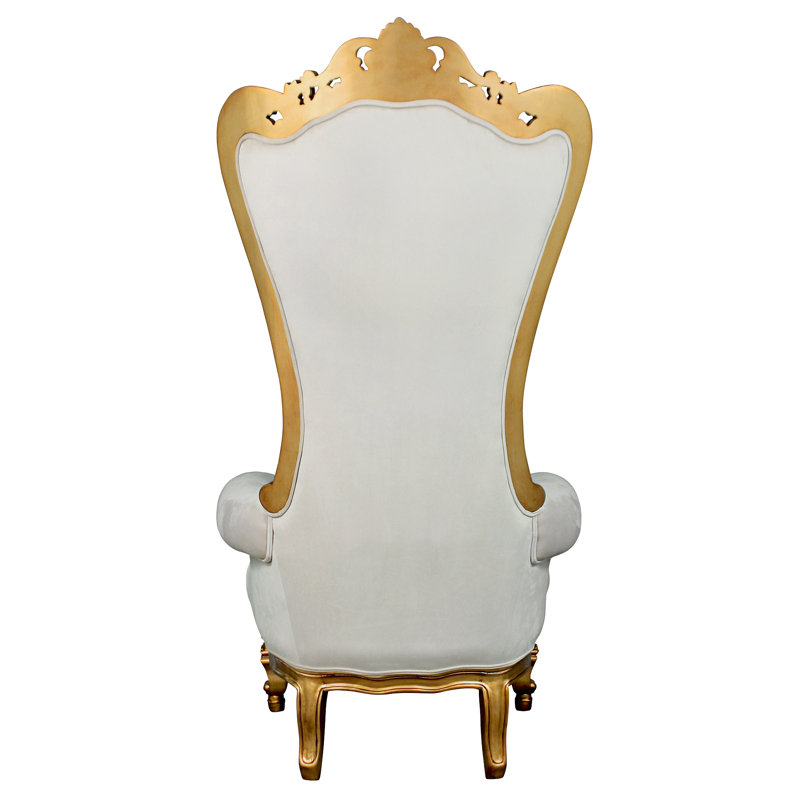 Regal Baroque Velvet and Mahogany Handcrafted Accent Chair