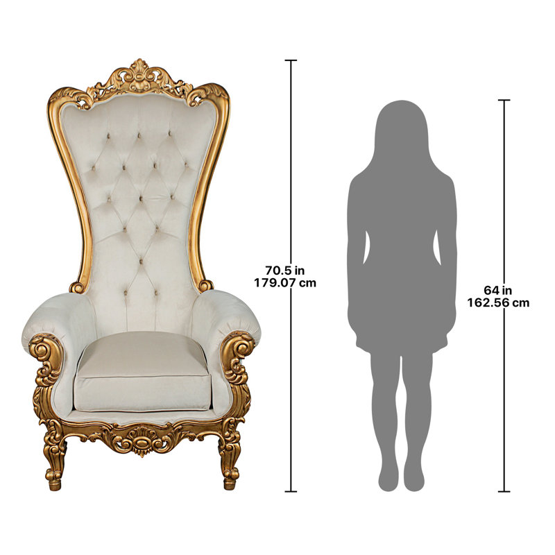 Regal Baroque Velvet and Mahogany Handcrafted Accent Chair