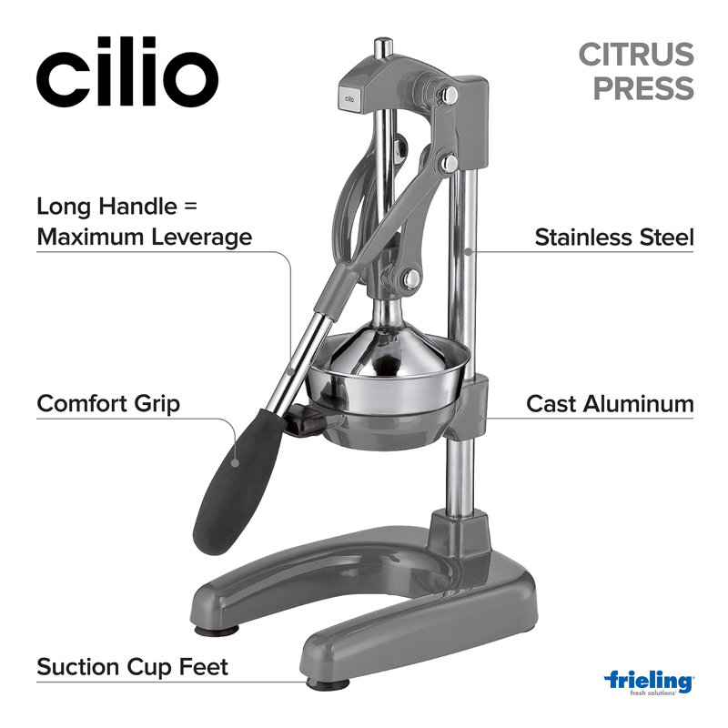 Cool Gray Stainless Steel Professional Citrus Juicer