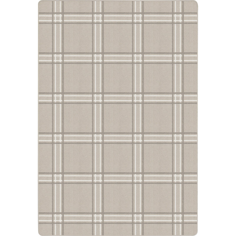Elegant Beige Geometric 7'8" x 10'9" Easy-Care Synthetic Area Rug