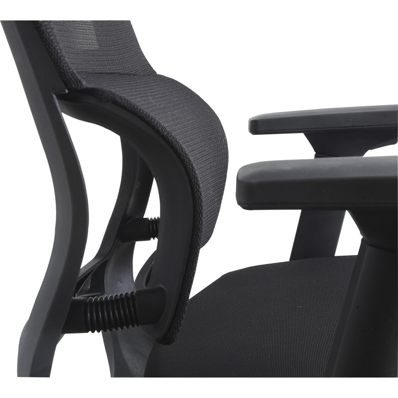 ErgoFlex High Back Mesh Swivel Chair with Adjustable Arms, Black