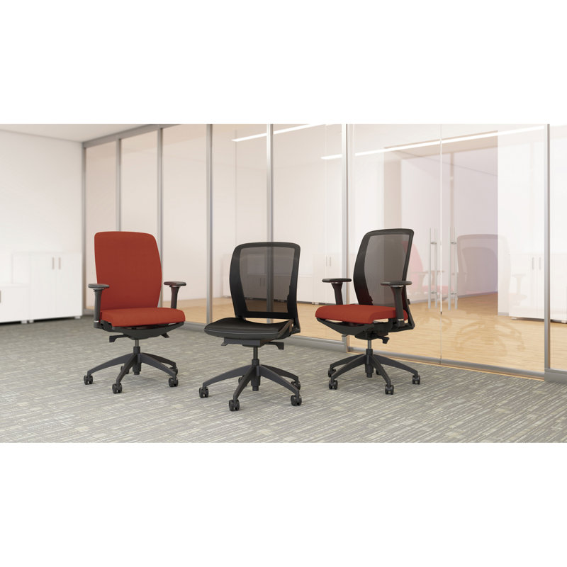 High-Back Executive Swivel Chair with Adjustable Arms in Black