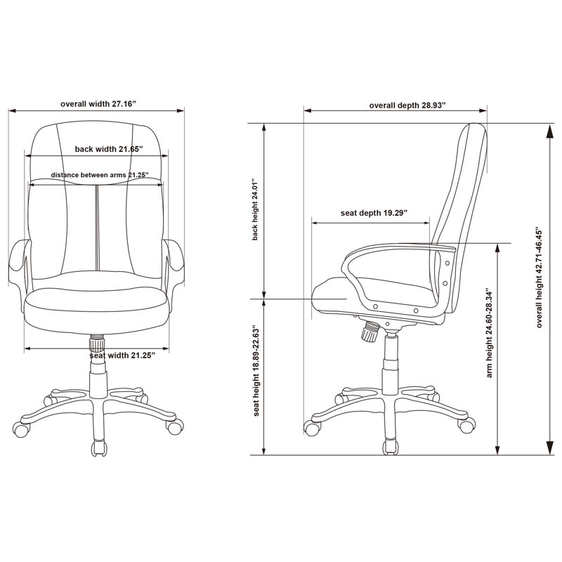 Classic Black Leather High-Back Executive Swivel Chair