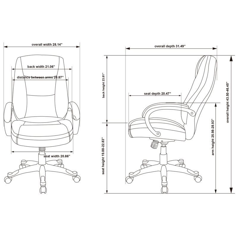 Champagne Finish High-Back Brown Leather Swivel Executive Chair