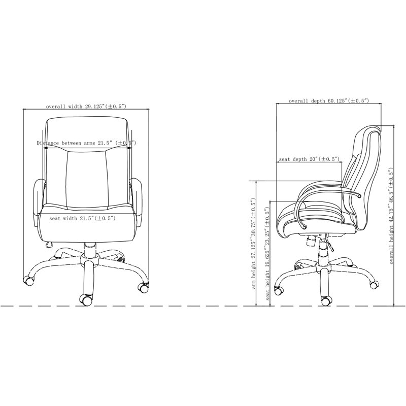 Black Leather Deluxe Swivel Office Chair with Chrome Base