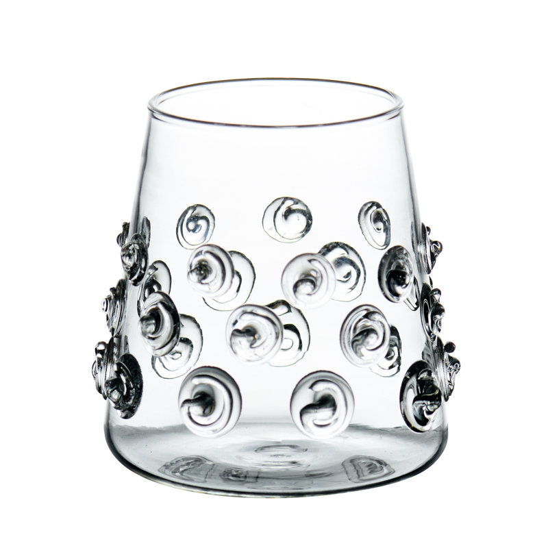 Clear Glass Votive Holder with Swirl Design, 3.25''