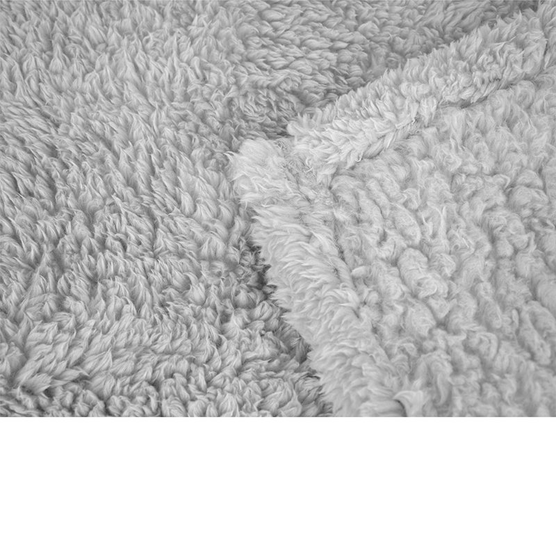 Light Gray Twin Faux Fur Sherpa Fleece Throw Blanket