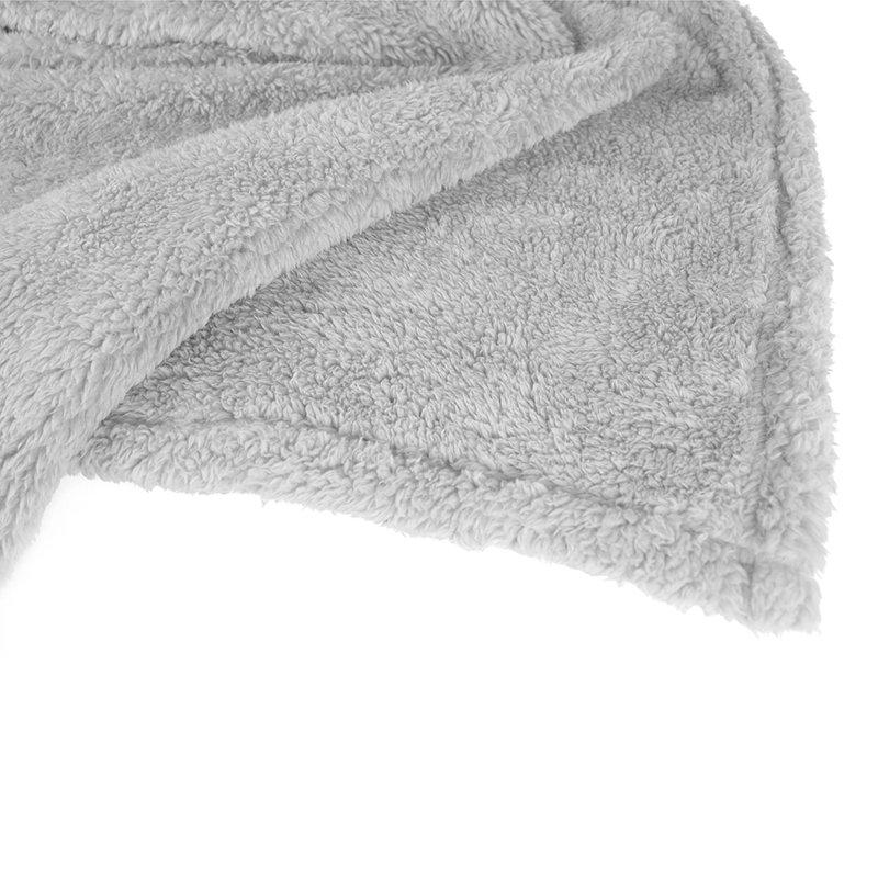 Light Gray Twin Faux Fur Sherpa Fleece Throw Blanket