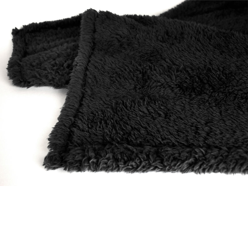 Black Twin Sherpa Fleece Machine Washable Blanket