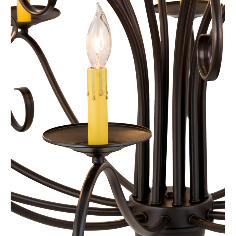 Timeless Bronze 15-Light Candle Chandelier with Scrolled Accents