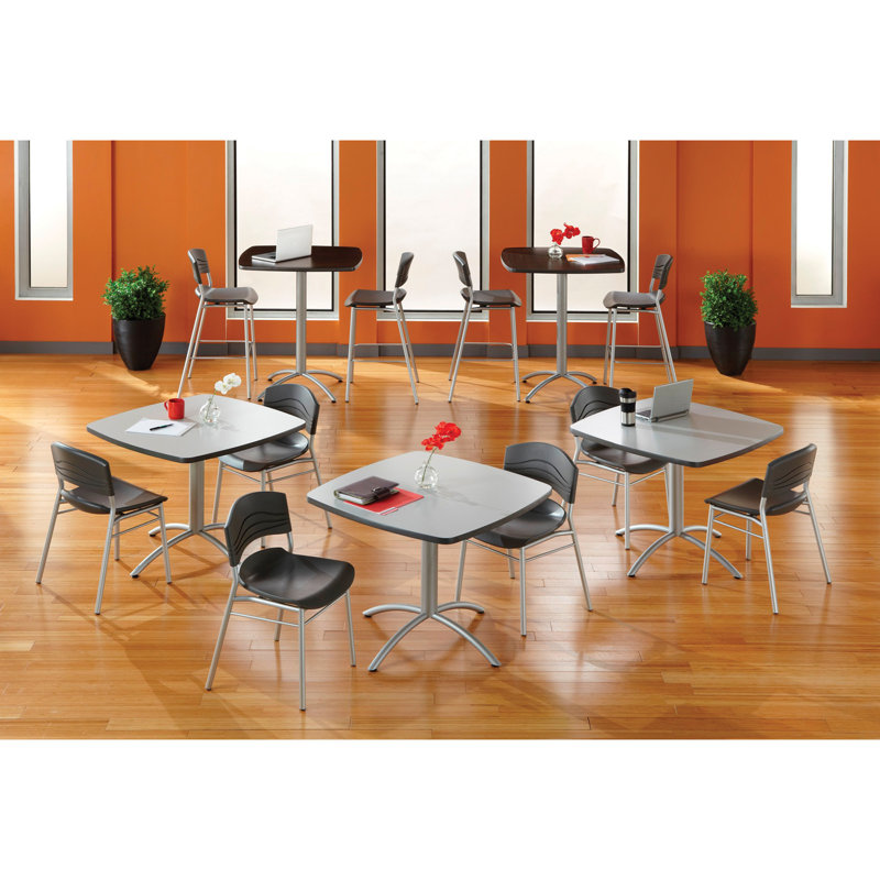 Walnut and Silver Rectangular Contemporary Dining Table