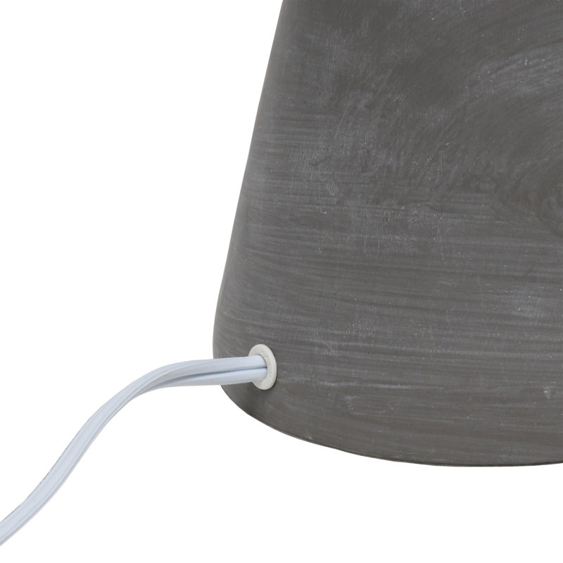 Sophisticated Modern White Fabric Shade Concrete Table Lamp