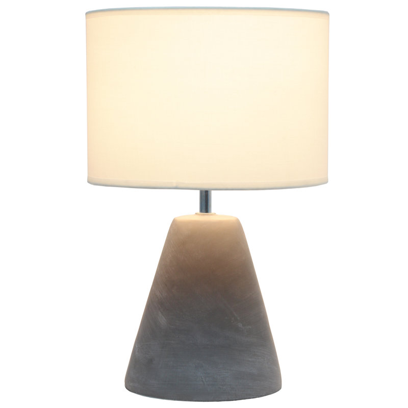 Sophisticated Modern White Fabric Shade Concrete Table Lamp