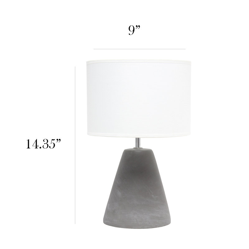 Sophisticated Modern White Fabric Shade Concrete Table Lamp