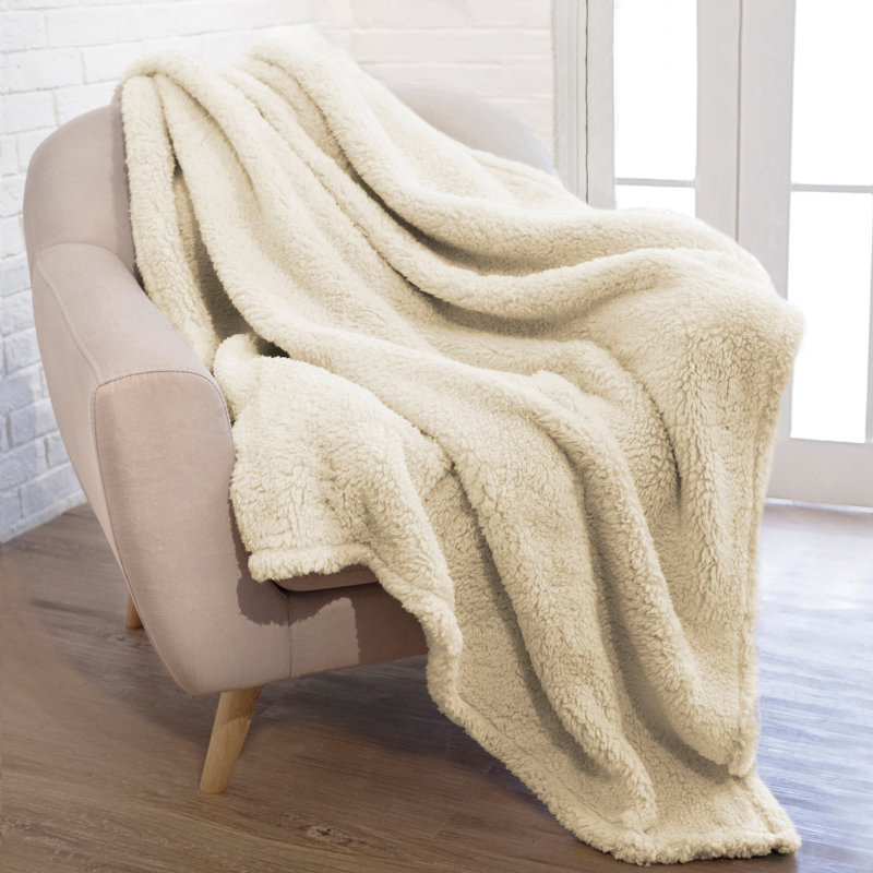 Cozy Sherpa Fleece Throw Blanket for Kids - Lightweight, Machine Washable