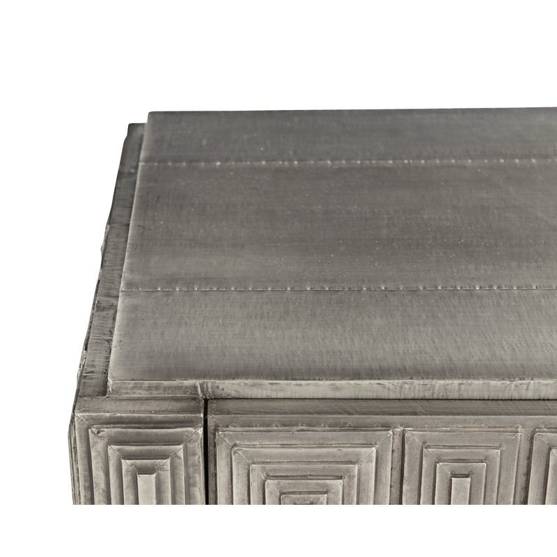 Mackintosh Transitional 94.5'' Beige and Silver Media Console with Cabinet