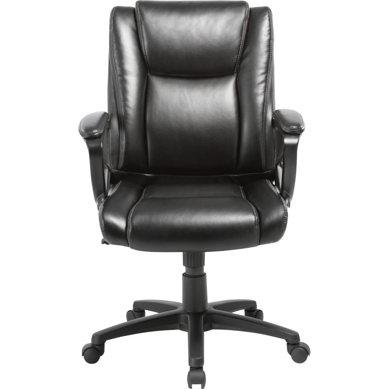 Soho High-Back Executive Swivel Chair in Black Leather