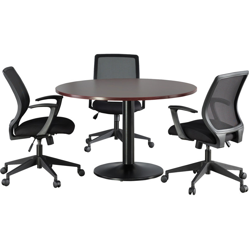 Executive Mid-Back Mesh Chair with Fixed Arms in Black