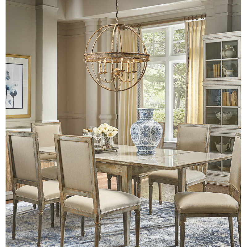 Tuscan Aged Iron 6-Light Geometric Sphere Chandelier