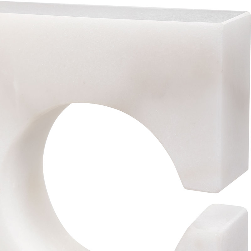 White and Gray Marble Bookends with Crystal Base, Set of 2