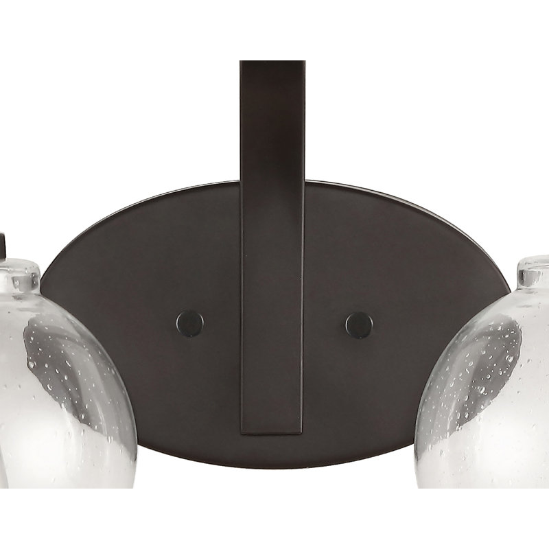 Sandrine French Country 17.5" Oil-Rubbed Bronze Vanity Light with Clear Seeded Glass