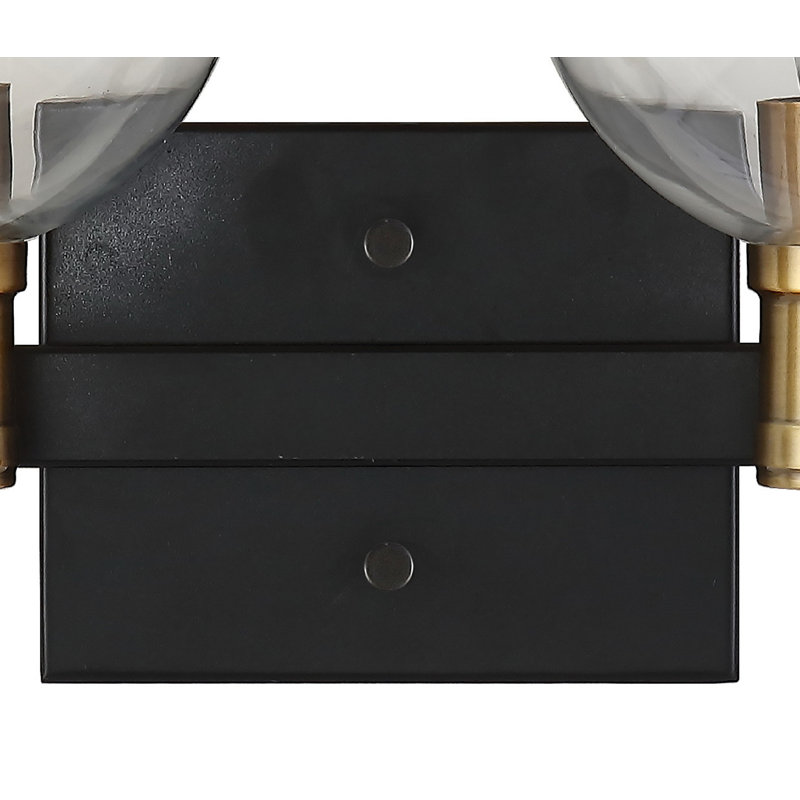 Espanola Black Iron 4-Light Vanity with Clear Glass Globes