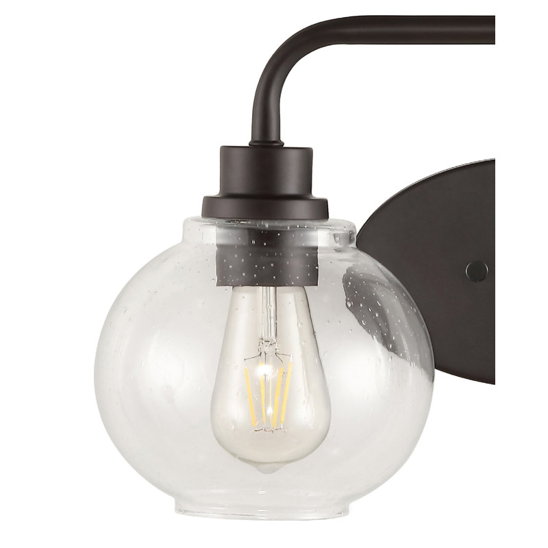 Sandrine French Country 17.5" Oil-Rubbed Bronze Vanity Light with Clear Seeded Glass