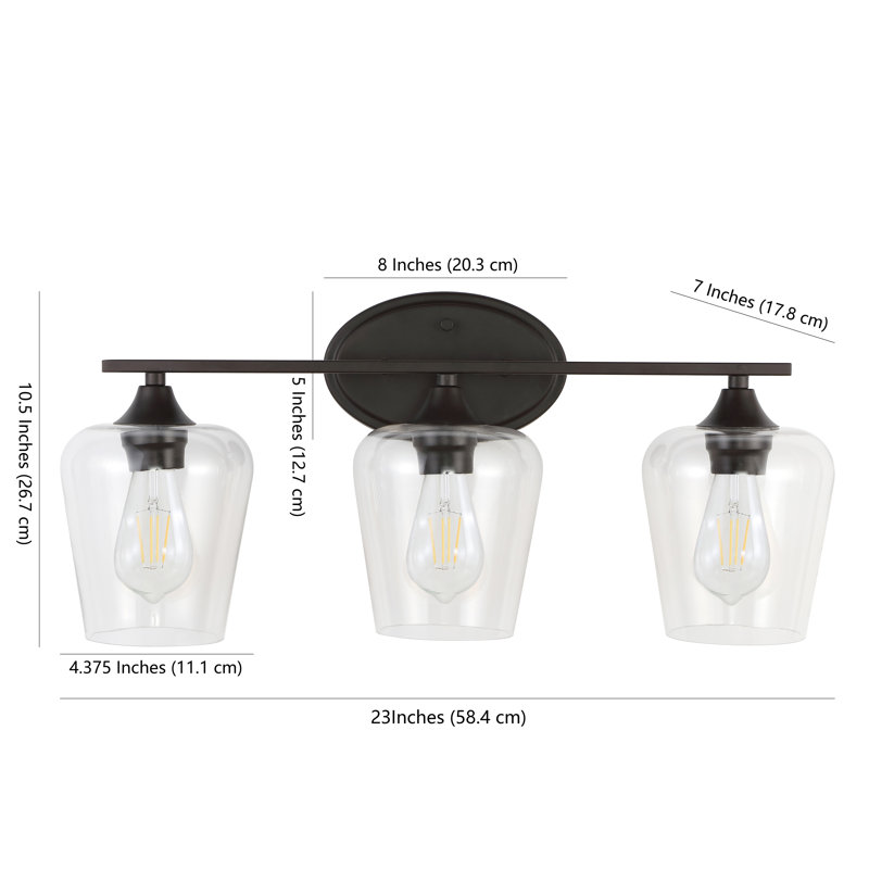 Jayne Rustic French Country 23" Oil-Rubbed Bronze 3-Light LED Vanity Light